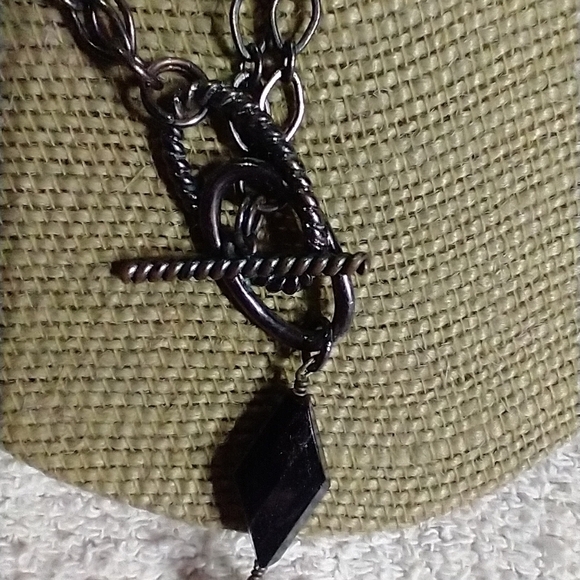 Black pendant chain necklace gothic toggle - Picture 3 of 5